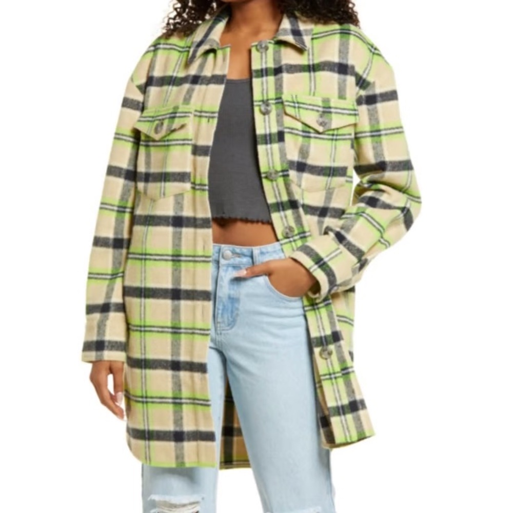 Like New BP Vibrant Plaid Shirt Jacket